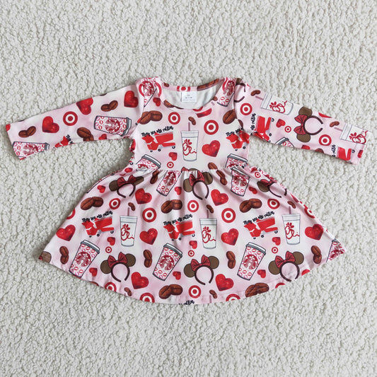 Baby girls long sleeve Valentines day dress