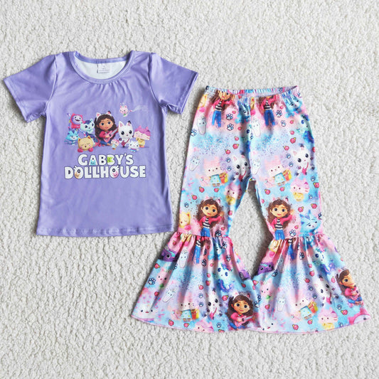 baby girls lavender cabb cartoon outfit