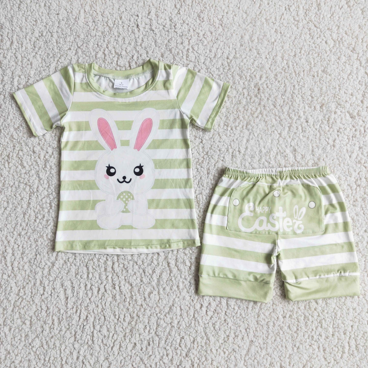 boys rabbit short set pajama set