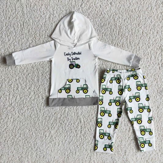 boys tractor hoodie set