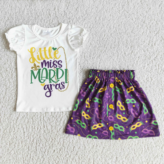 girls  Mardi Gras  skirts set