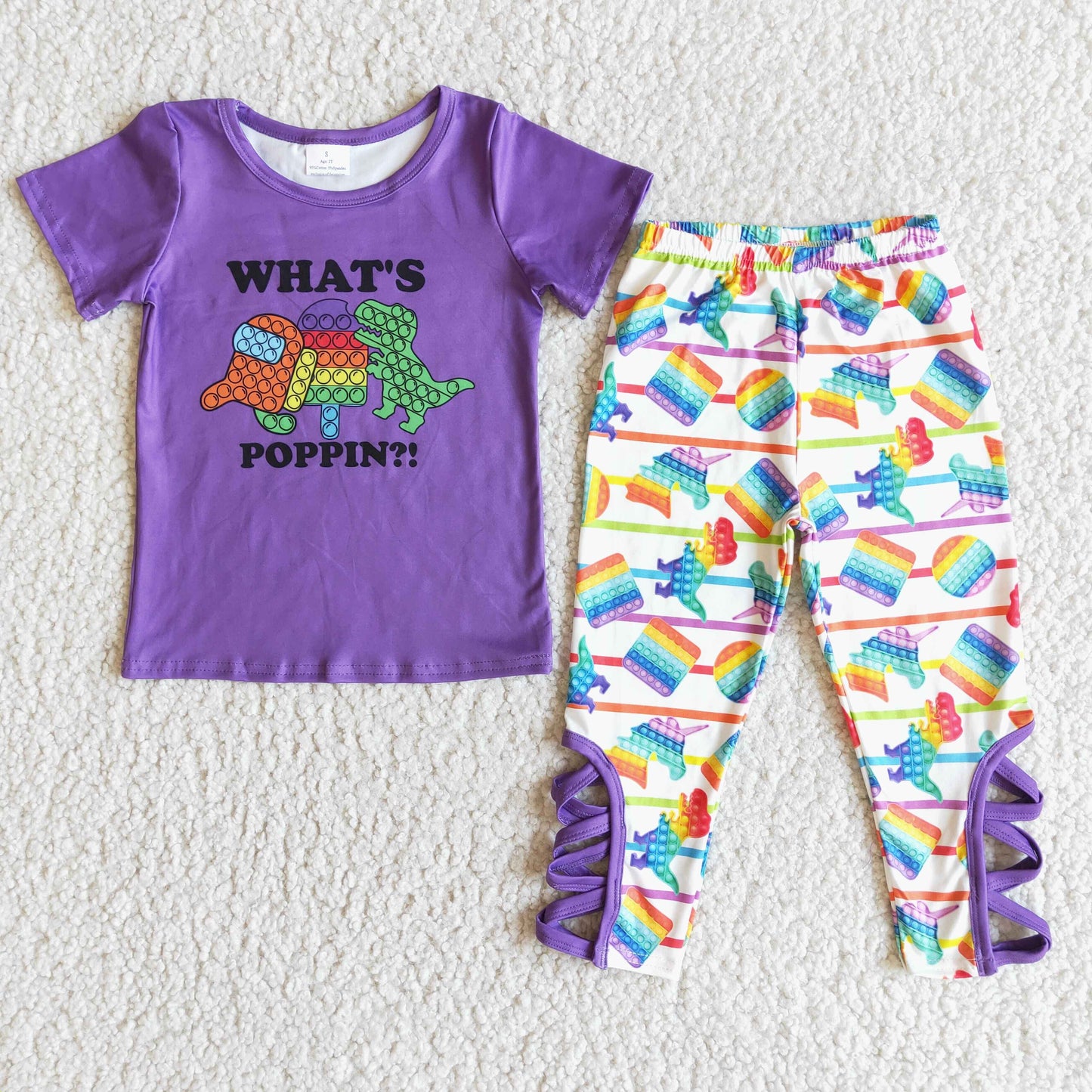 baby girls purple top cross pants outfits