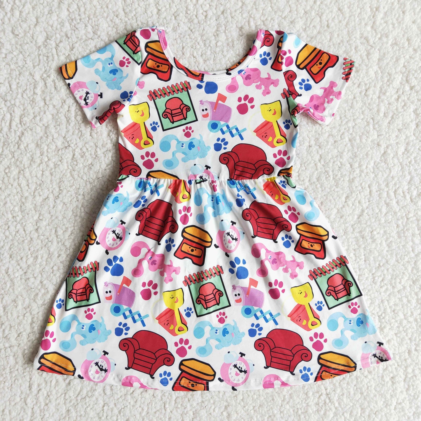 baby girls short sleeve  print dress