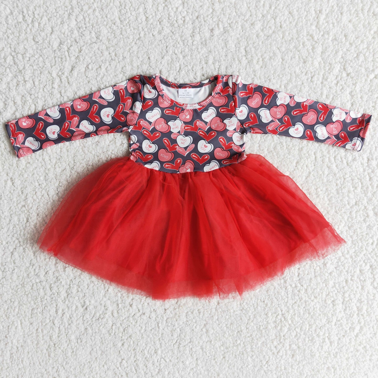 baby girls Valentines day tulle dress