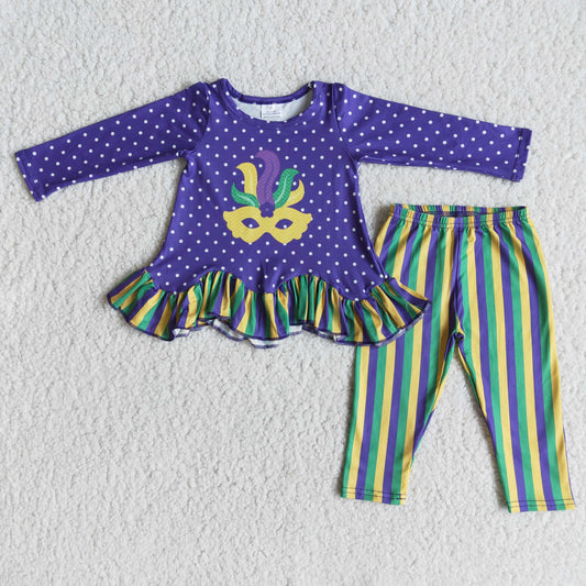 girls long sleeve mardi gras outfit