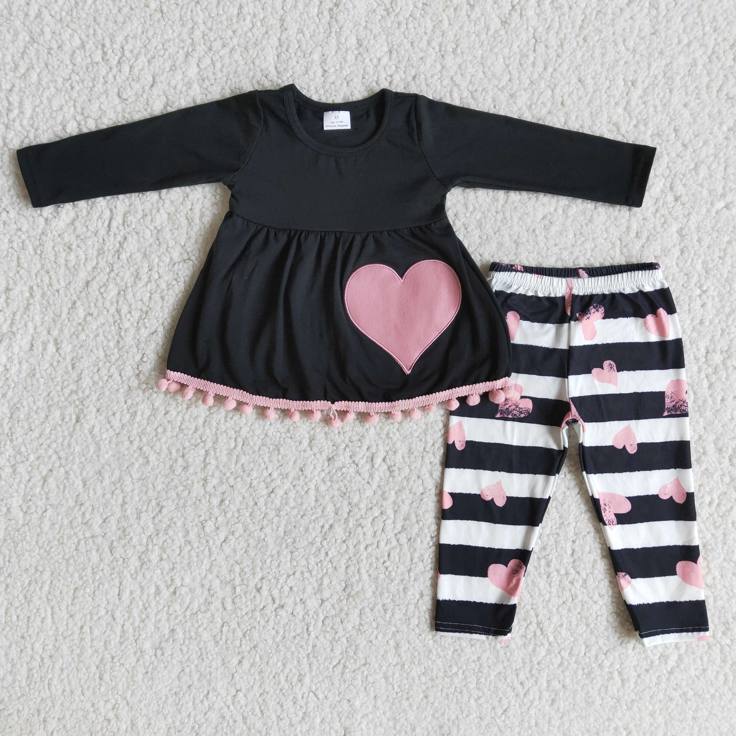 girls embroidery design Valentines day outfit