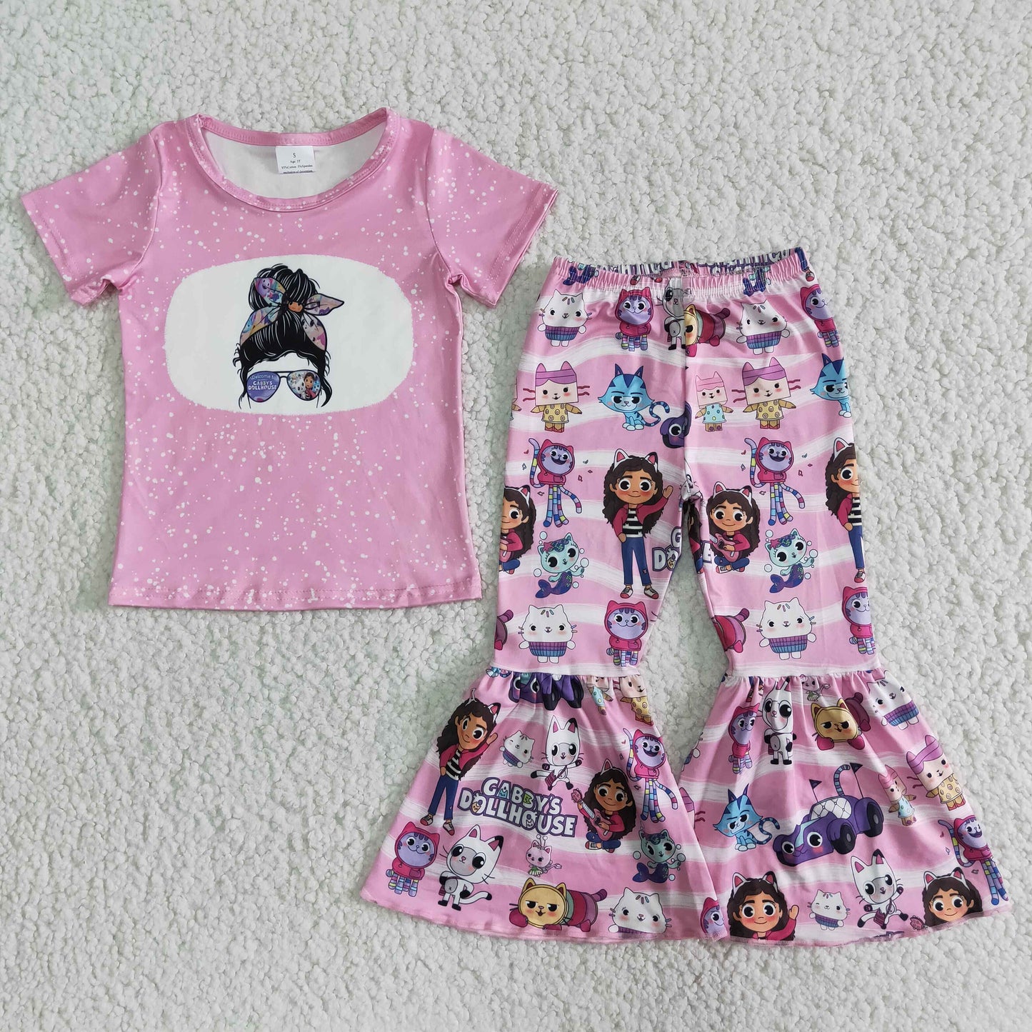 girls pink cartoon outfit