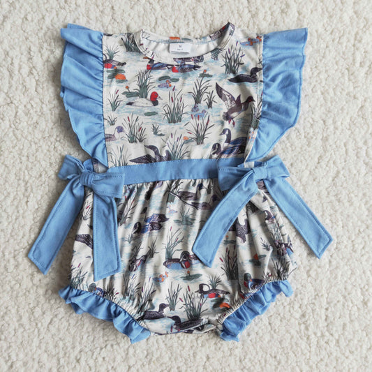 baby girls duck print romper