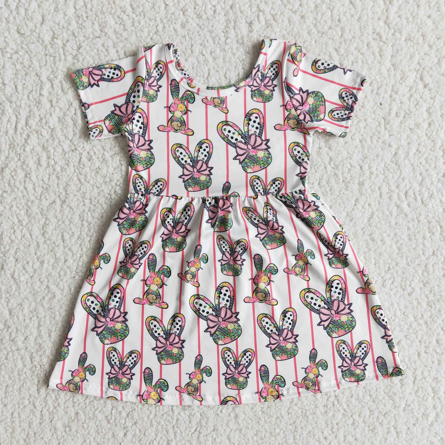 girls short sleeve rabbit dress
