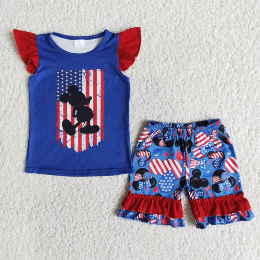 girls July 4th summer short set