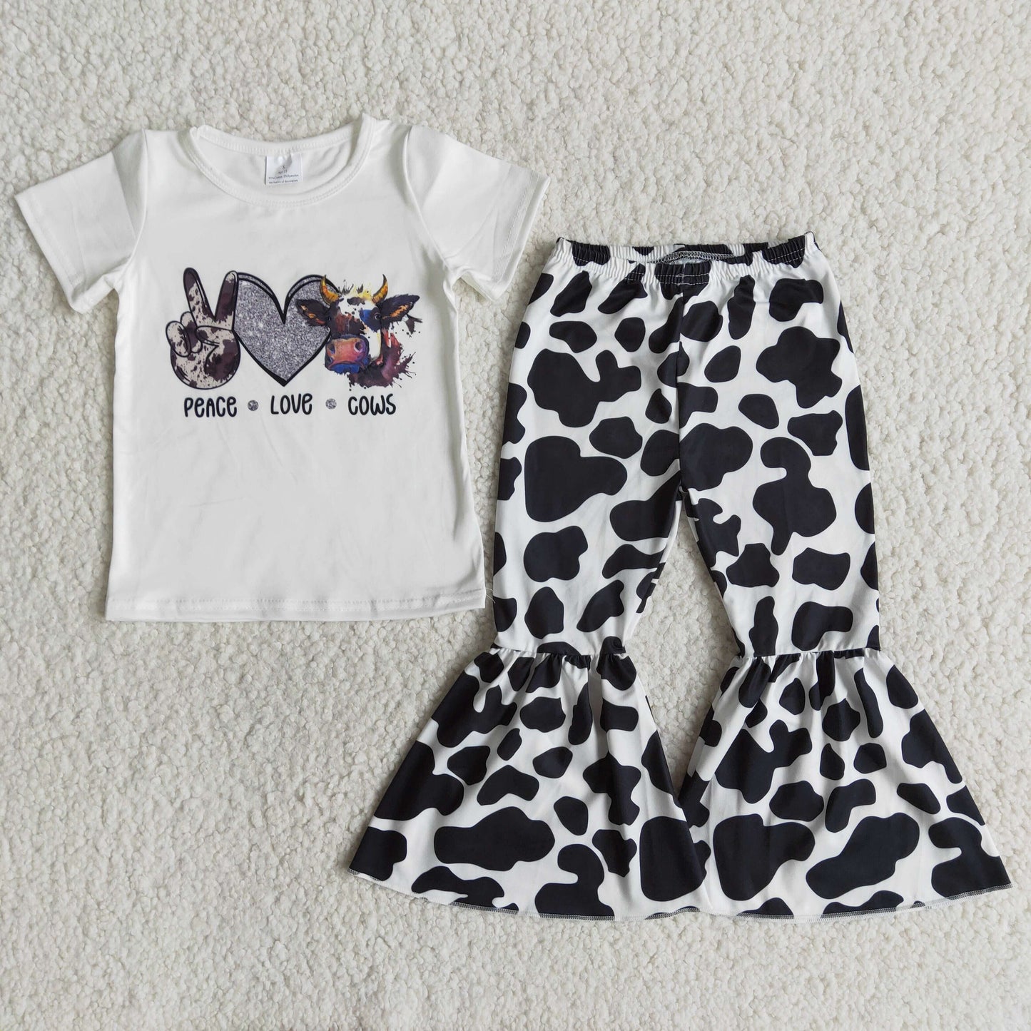 baby girls cows print summer outfit