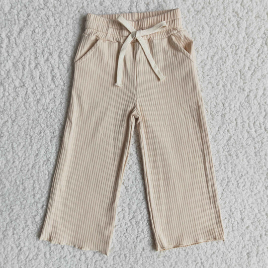 Baby girls khaki long cotton pants