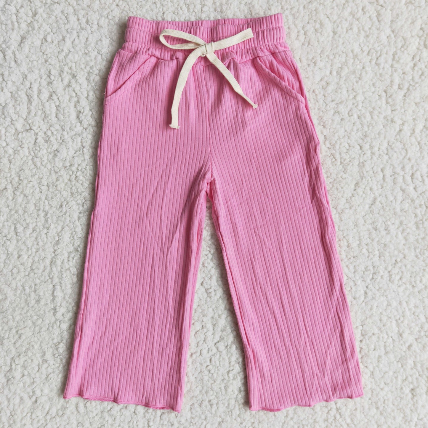 Baby girls hot pink long cotton pants