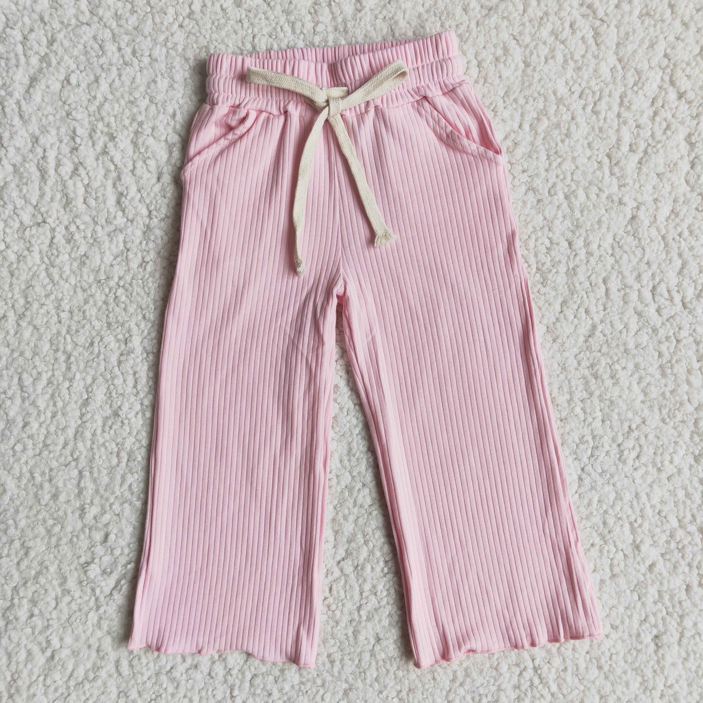 Baby girls pink long cotton pants