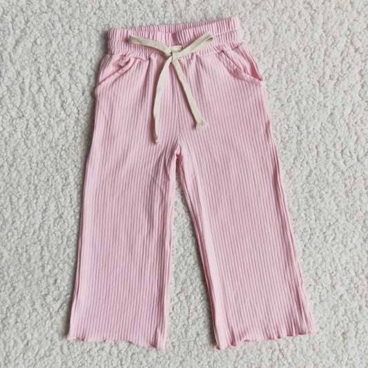 Baby girls pink long cotton pants