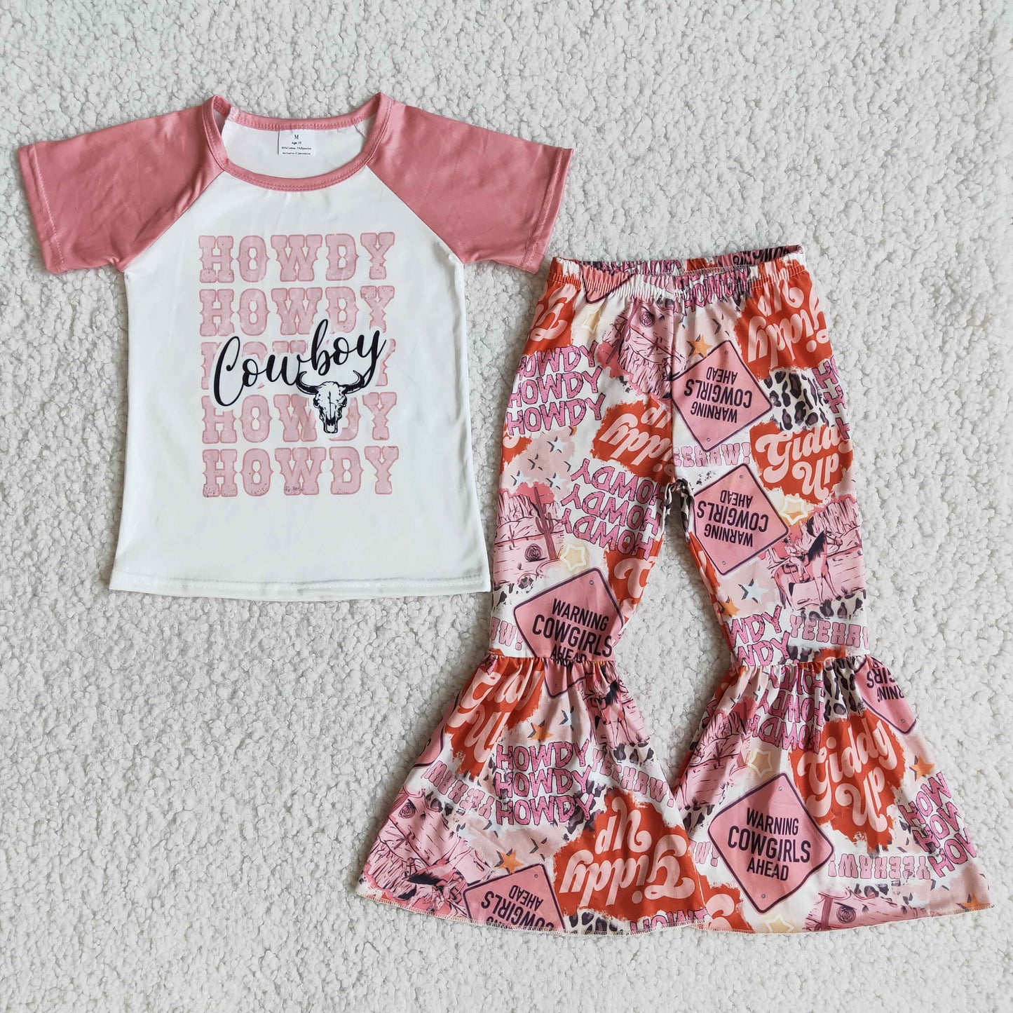baby girls howdy print  2pcs summer outfit, E13-18