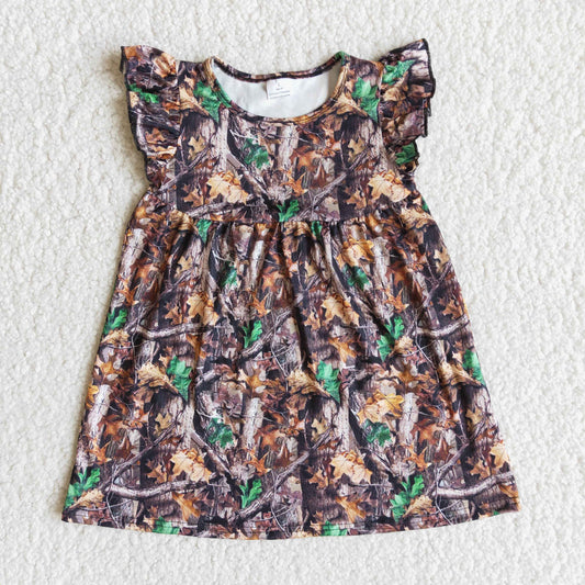 Baby girls short sleeve camo dress