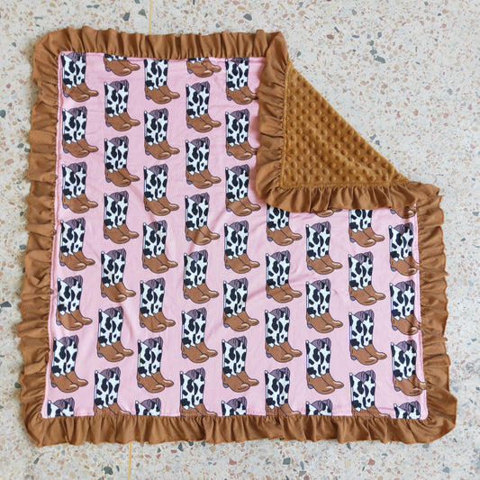 baby girls boots blanket