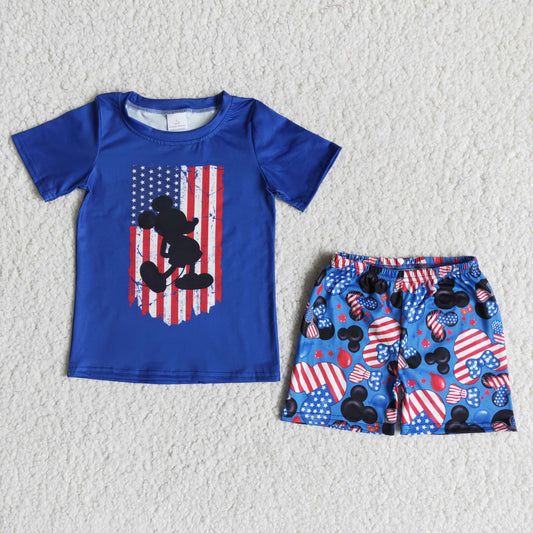 baby boys short sleeve July 4th outfit