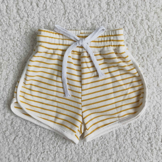 baby girls yellow stripes summer shorts B0-4