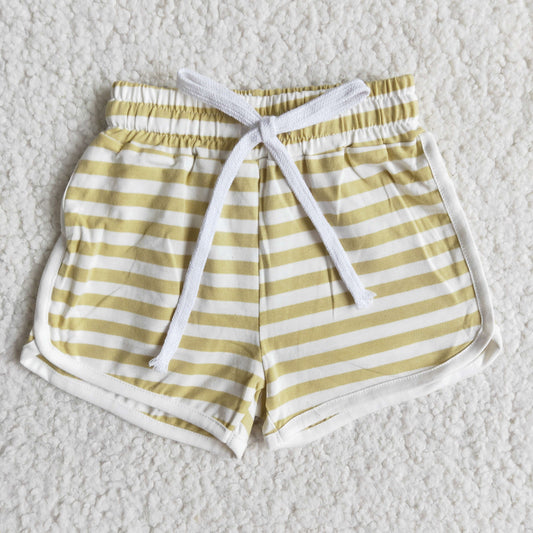baby girls green stripes summer shorts B4-25