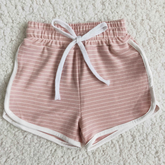 baby girls pink stripes summer shorts  B0-4-1