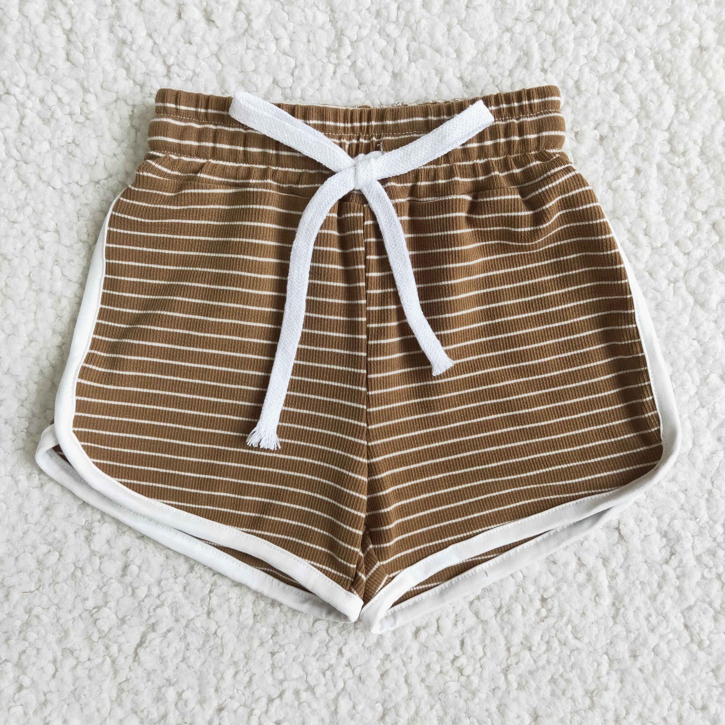 baby girls brown color stripes summer shorts  B0-18