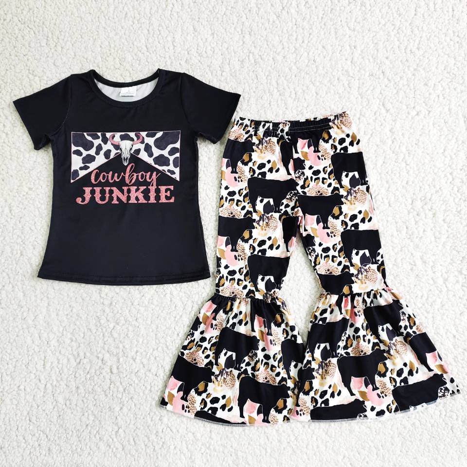 baby girls cowboy print summer outfit