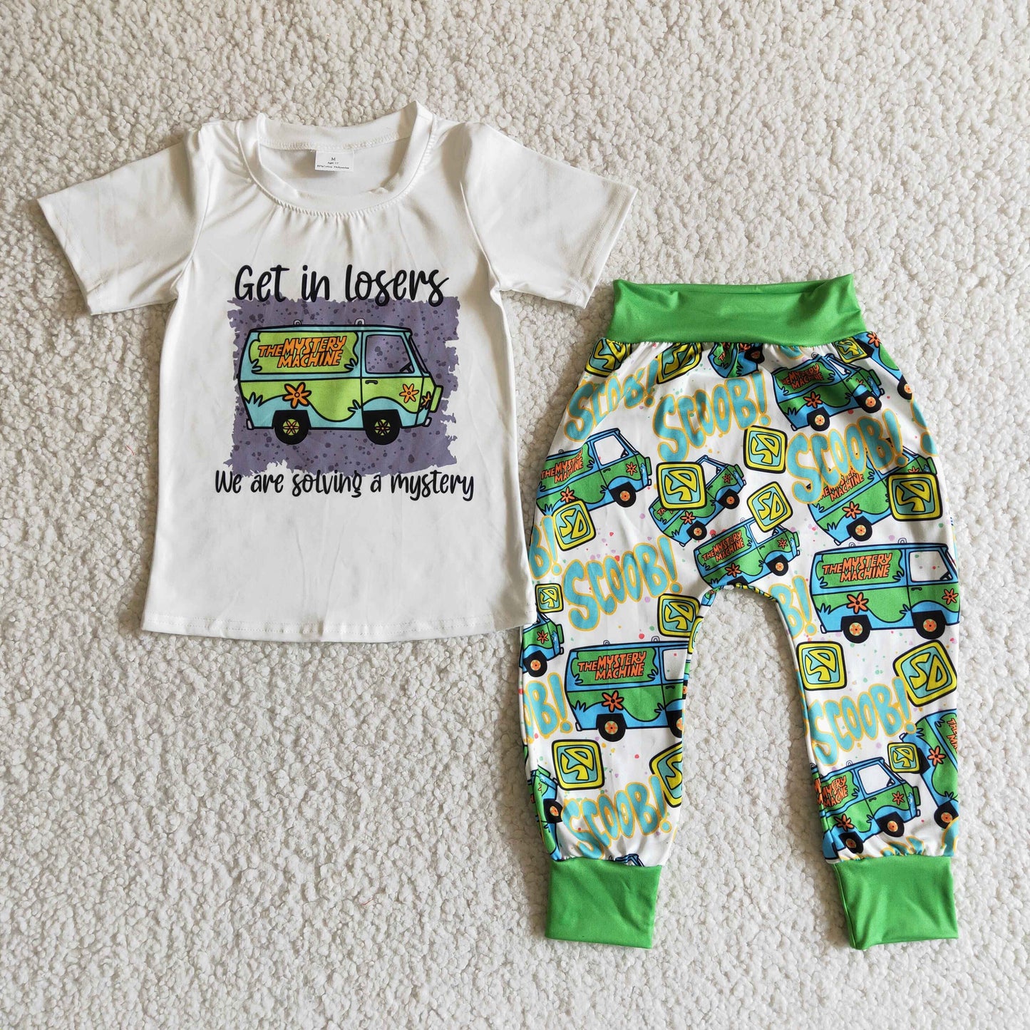 baby boys green color summer outfit we are solving a mystery B9-28