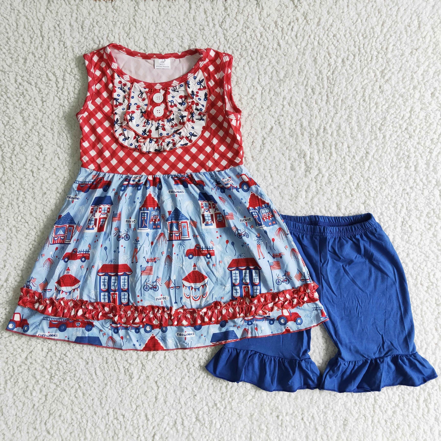 baby girls July 4th summer short outfit