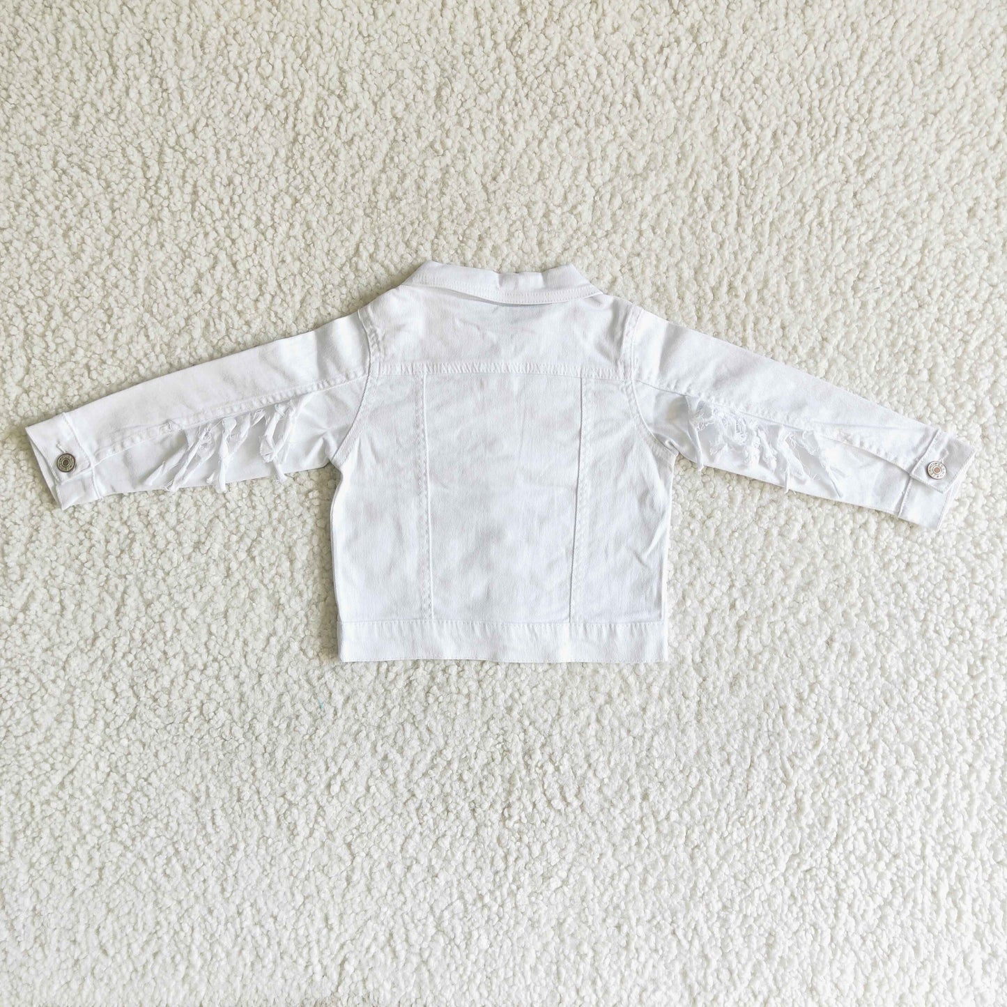 Baby girls long sleeve white denim coat 6 A32-28