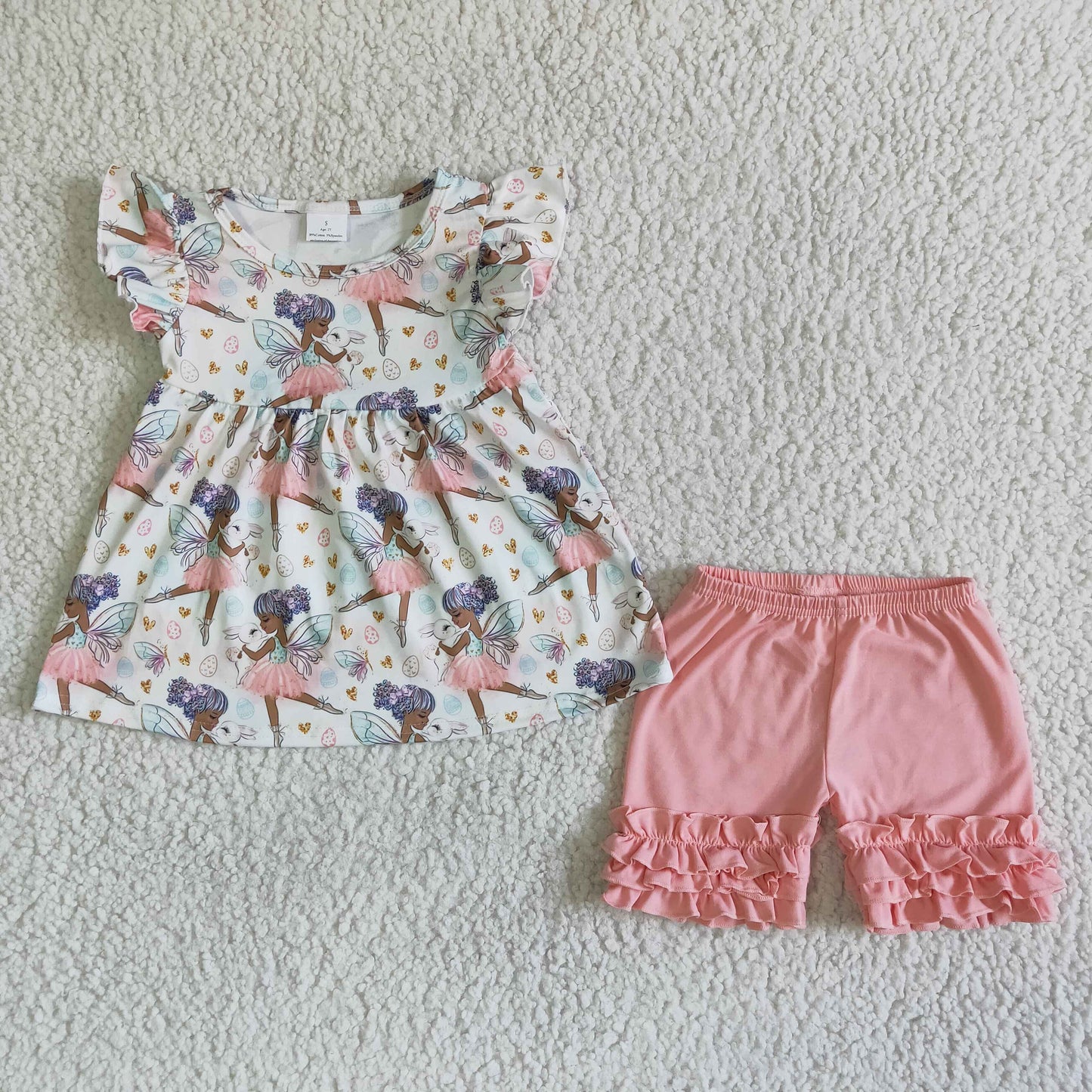 Baby girls Easter short sleeve outfit C0-13-3