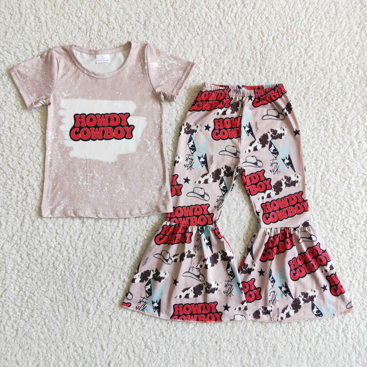 Howdy Cowboy baby girls spring summer 2pcs pants outfit  C3-30