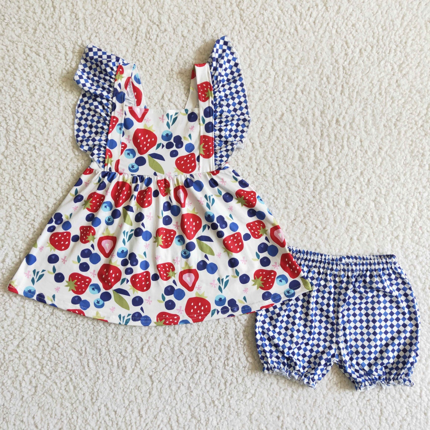 Baby girls strawberry design 2pcs summer short outfit C3-27