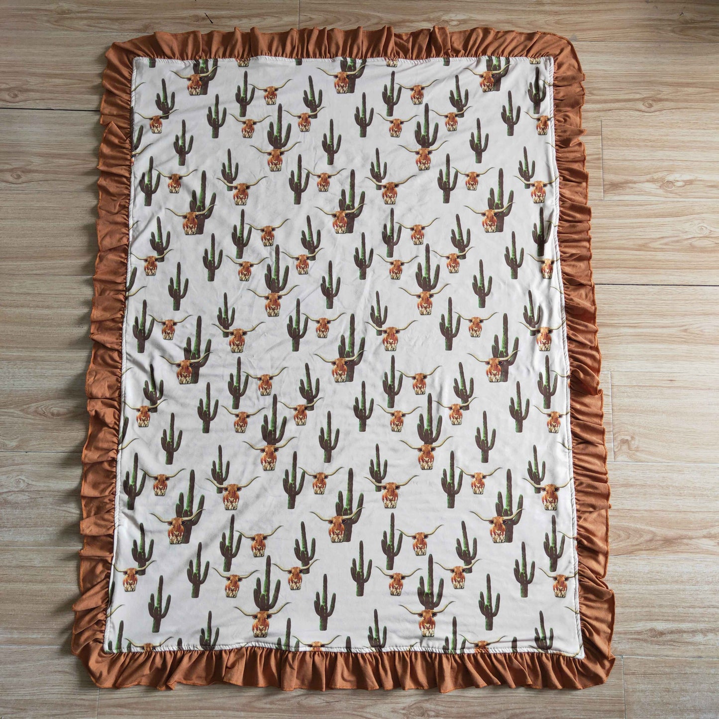 baby cactus blanket with ruffle, 6 B13-26