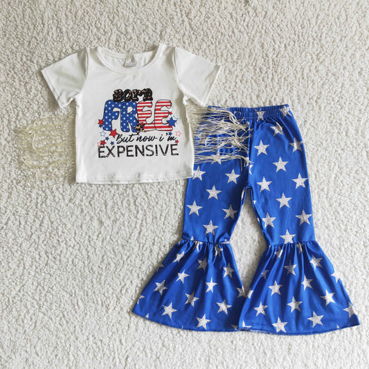 Born free but now i am expensive Girls July 4th outfit NC0002