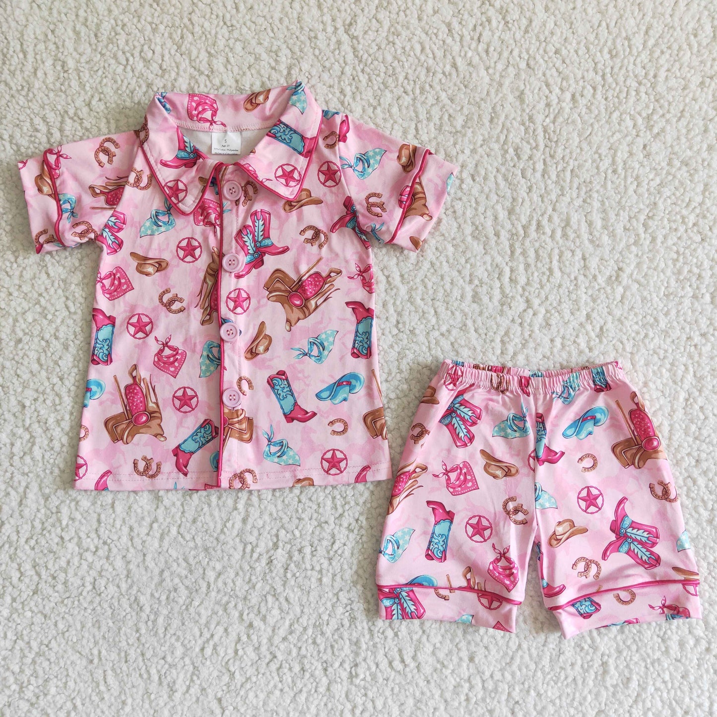 Toddle girls short sleeve western design pajama set GSSO0021