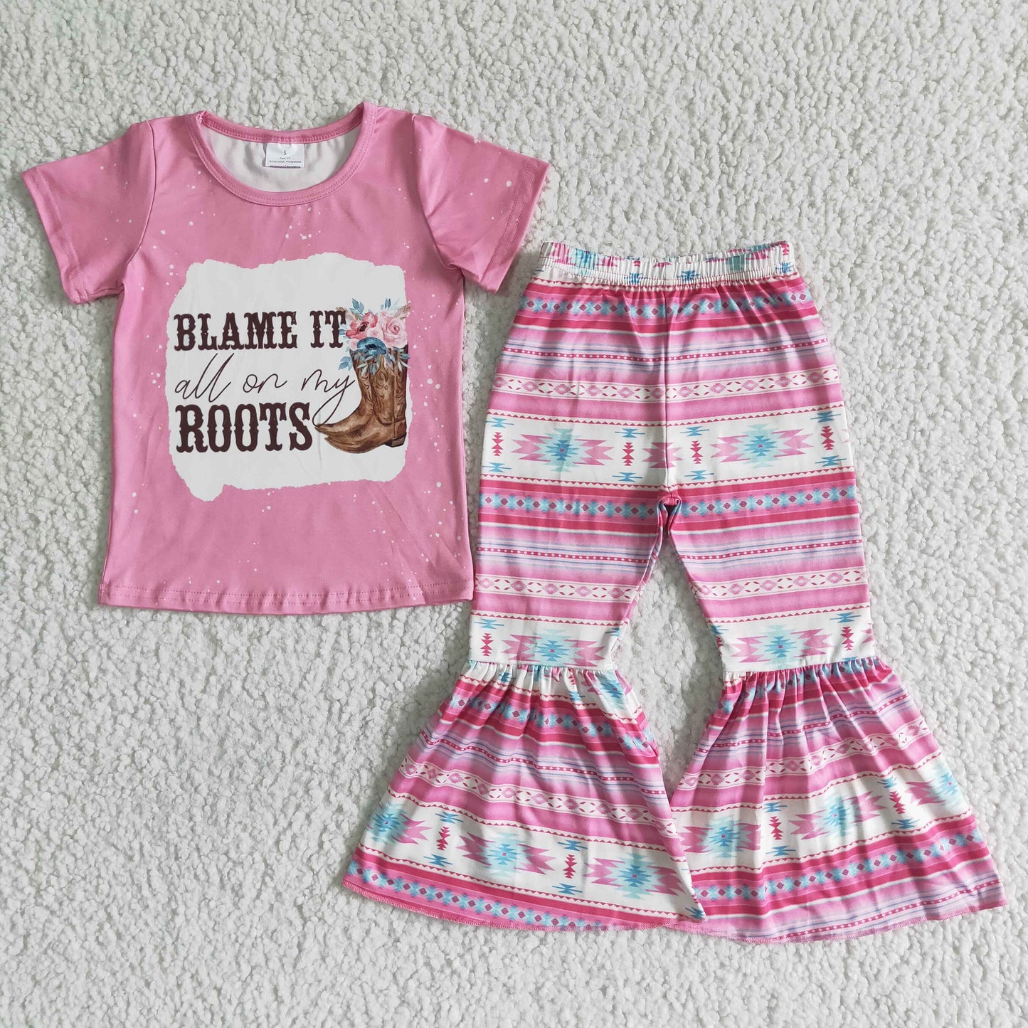 Blame it all on my boot baby girls  boutique clothing set GSPO0054