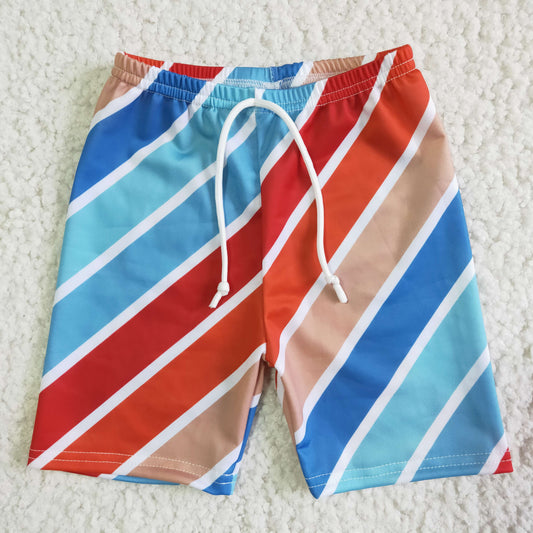 Boys stripes design summer swim trunks SS0005