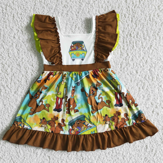 Baby girls cartoon design short sleeve summer dress GSD0001