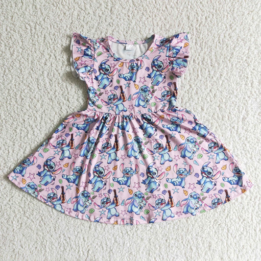 Baby girls short sleeve cartoon dress GSD0012