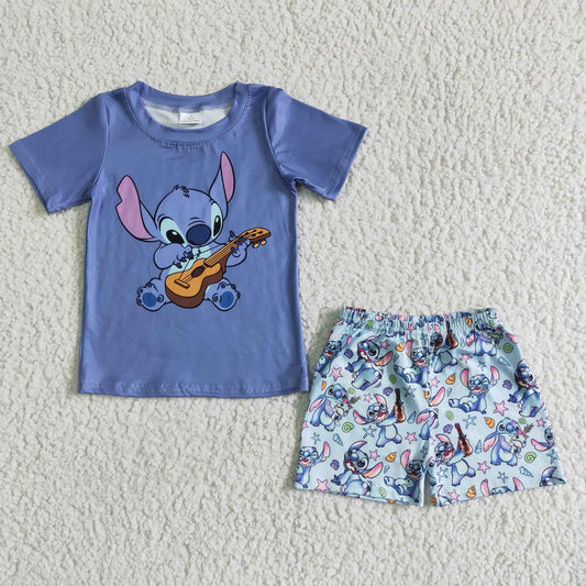 Kids boys short sleeve cartoon outfit baby boy summer clothing