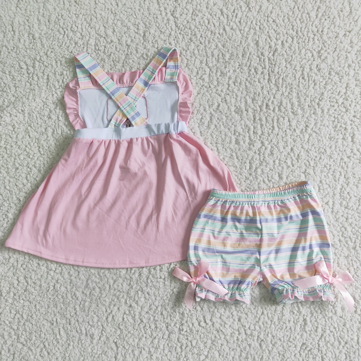 infant baby girls embroidery Popsicle summer short outfit  GSSO0012