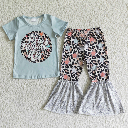 Baby girls summer bell bottom pants outfit