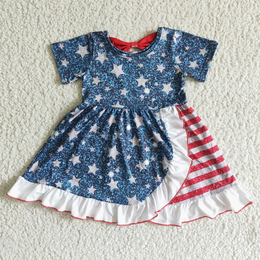 Baby girls  July 4th star print summer dress