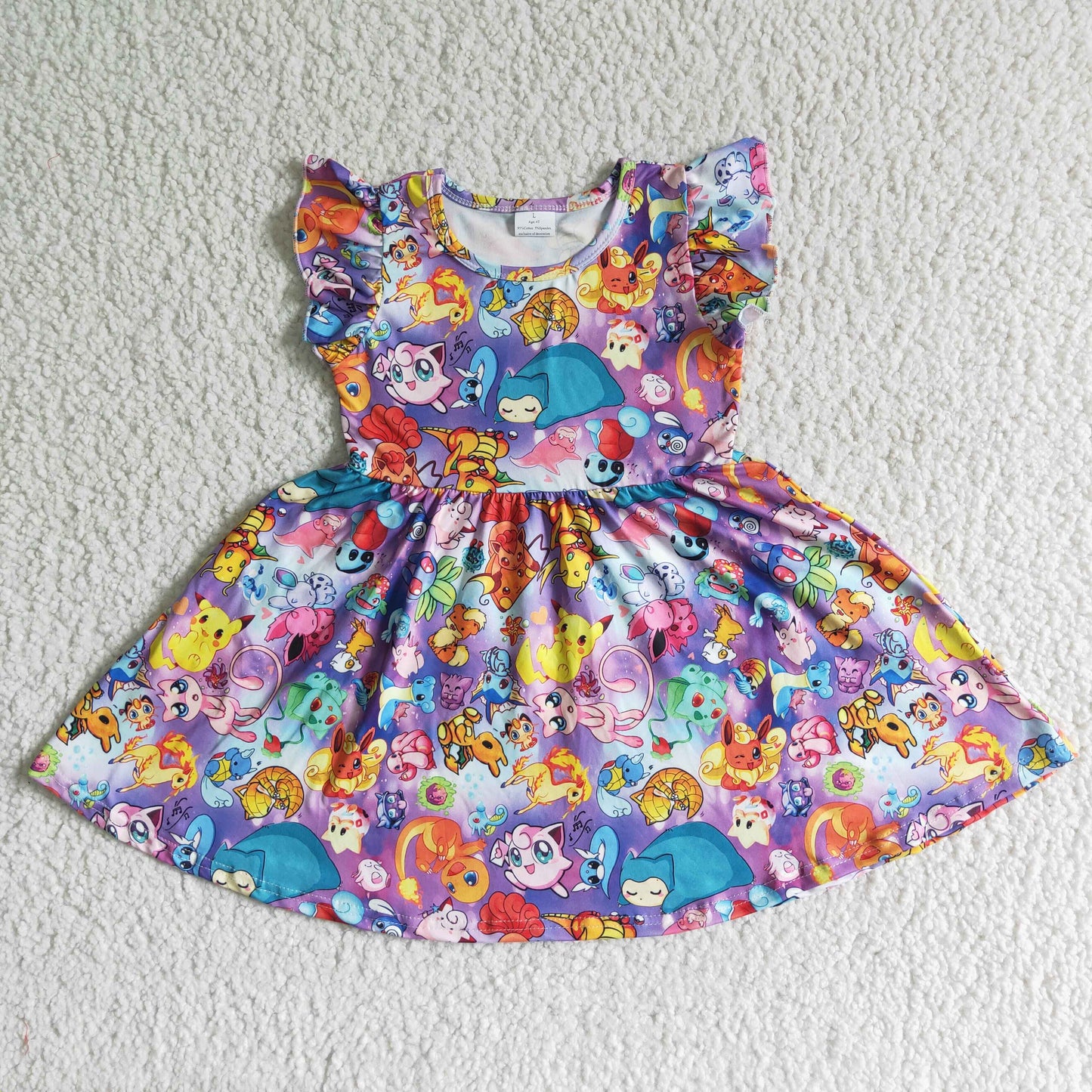 Baby girls flutter sleeve cartoon dress