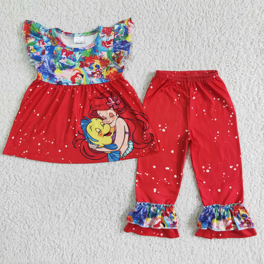 Baby girls cartoon summer outfit