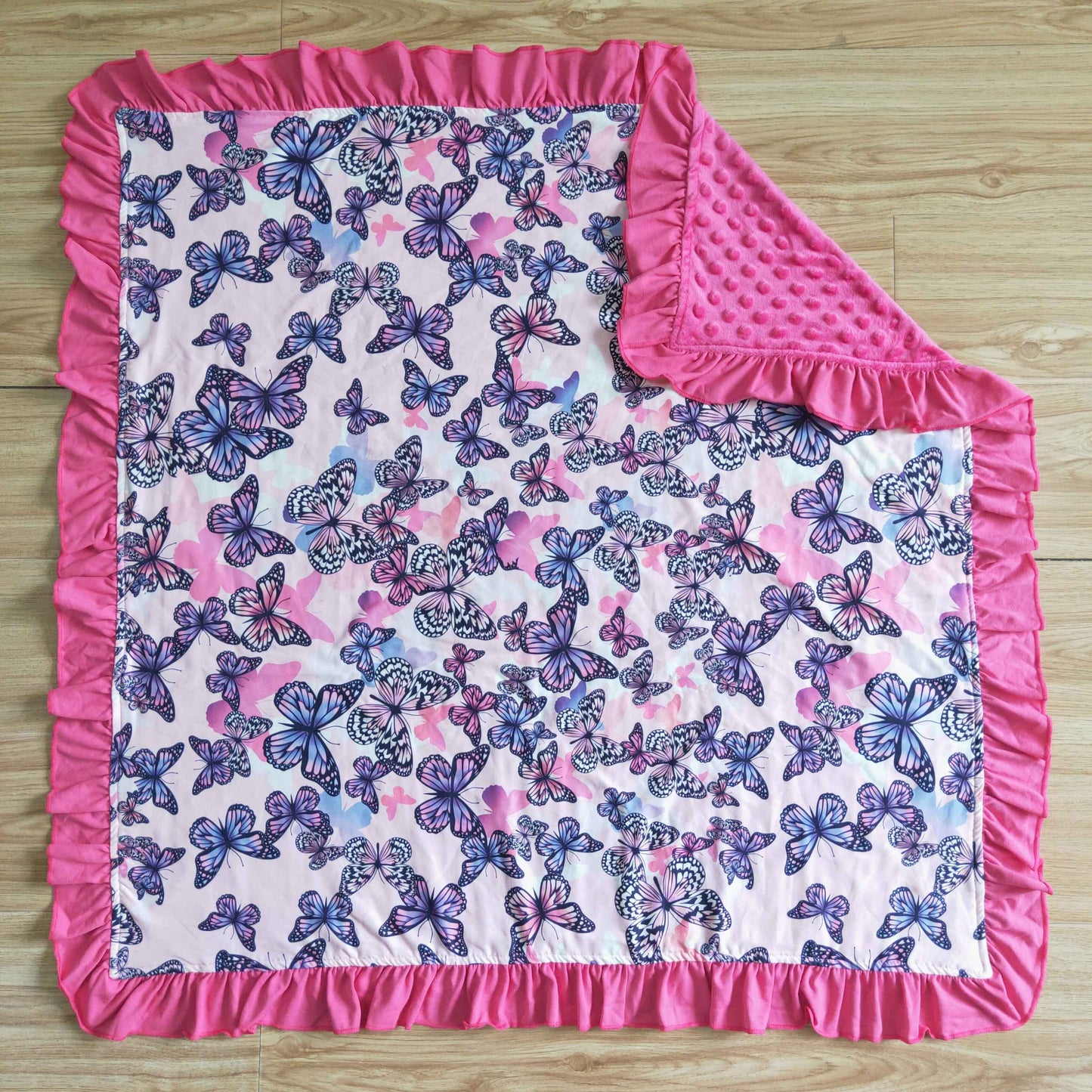 infant toddle girls butterfly print blanket