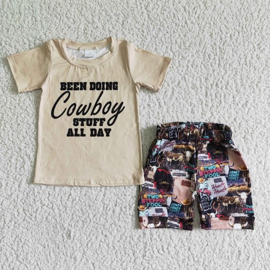 Baby boys Cowboy print summer clothing