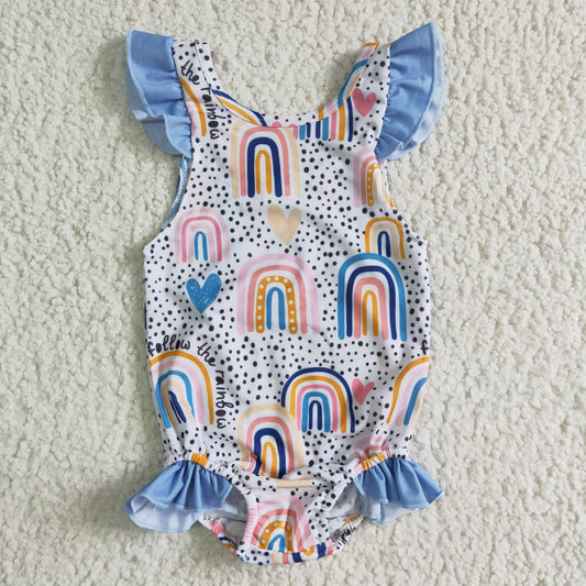 Follow the rainbow toddle girls kids summer swimsuit